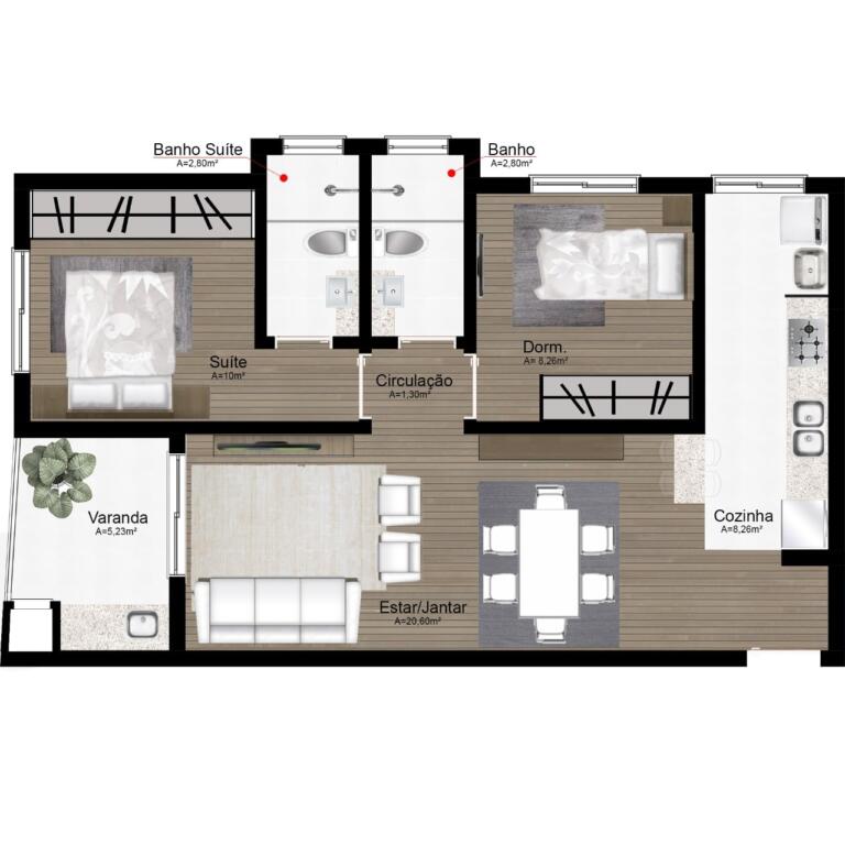 APARTAMENTOS 2 DORM.